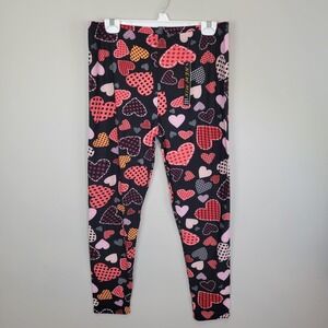 New Mix Hearts Galore Polyester Spandex Ankle Leggings Extra Plus Size‎